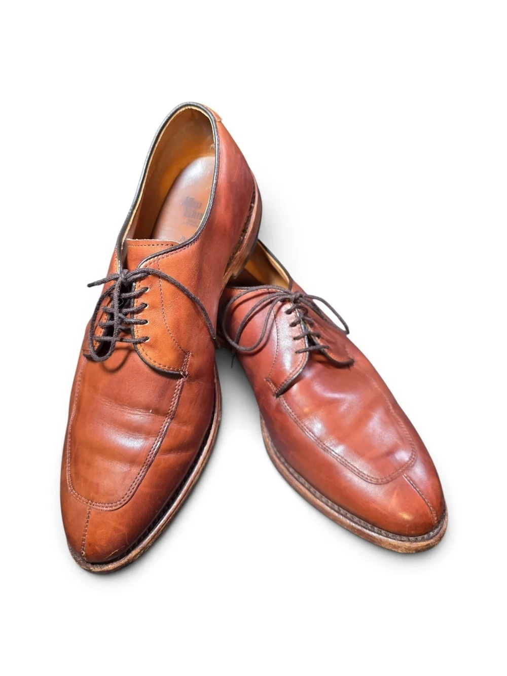 Allen Edmonds Delray Split Toe Derby Chili Leather 8.5 3E Wide Dress Shoes USA